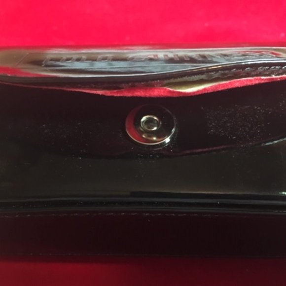 Lulu Guinness Designer 👓Eyeglasses👓 Hard Shell Case w/Mirror Black Shiny - Picture 5 of 11